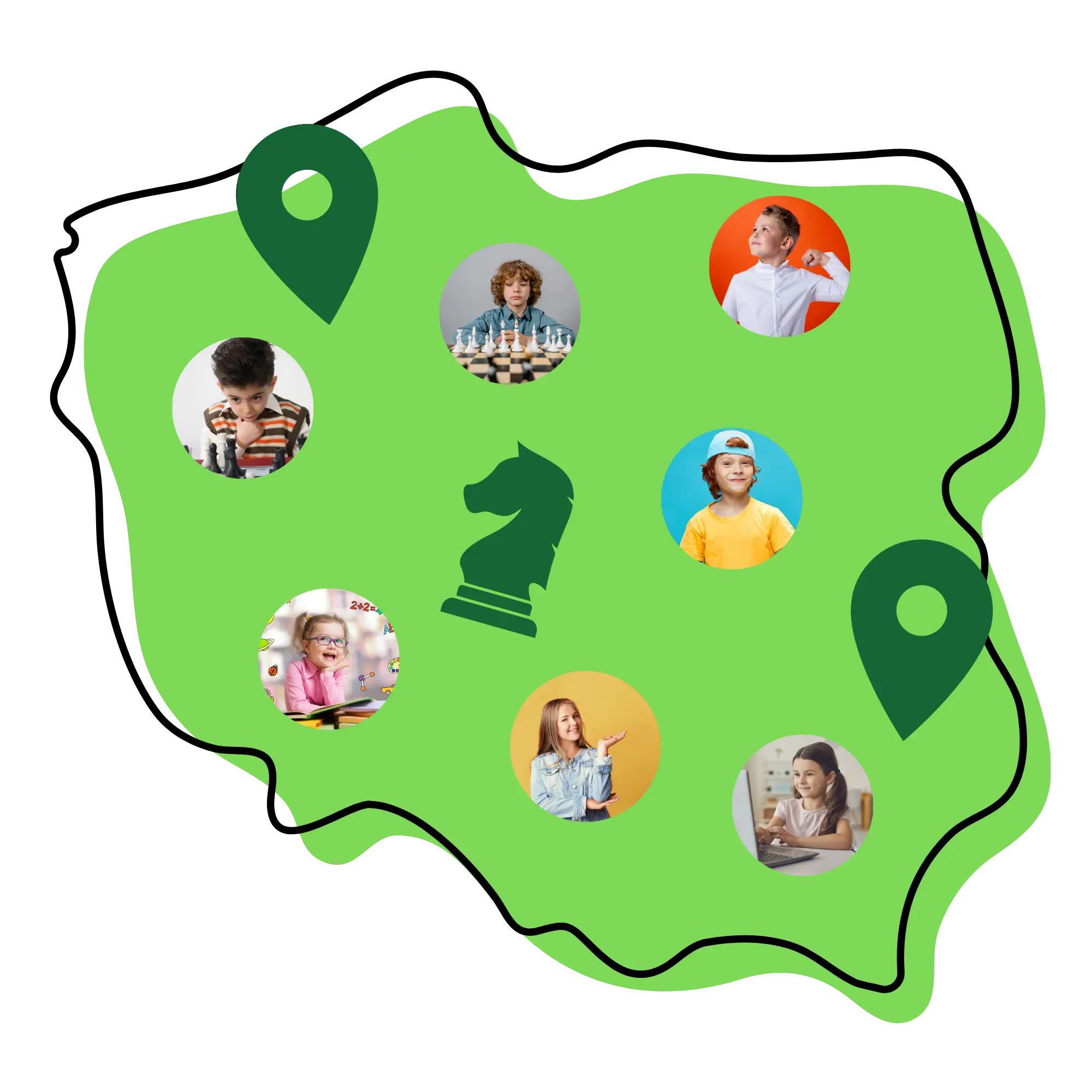 Mapa Polski z uczestnikami kursów online